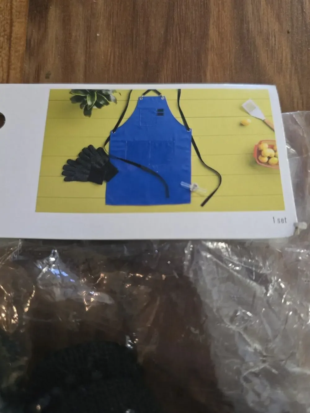Grilling Mitts Apron Set Room Essentials 3 Pieces Blue Black Bbq Summer S17